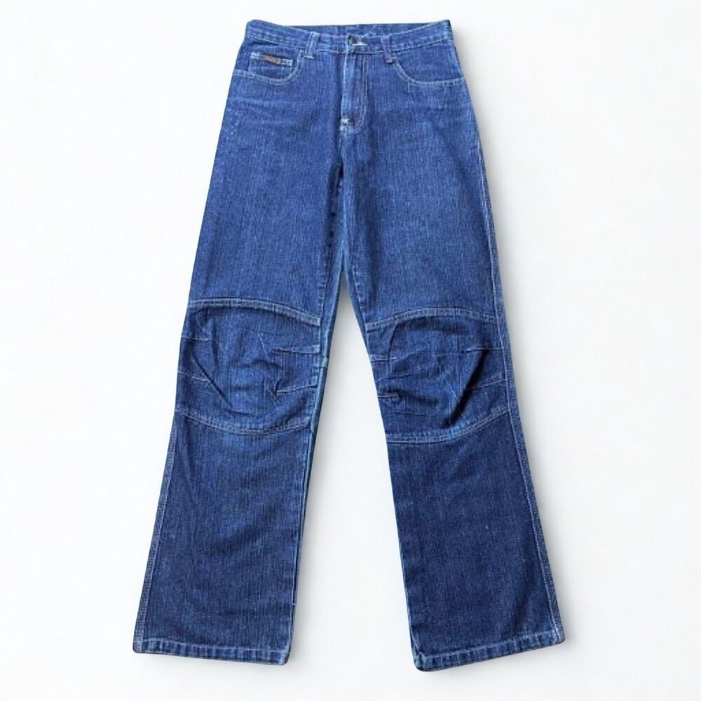 Dog Nose Jeans  Womans 28x31 Relaxed Straight Blue Denim Articulated Knee Y2K